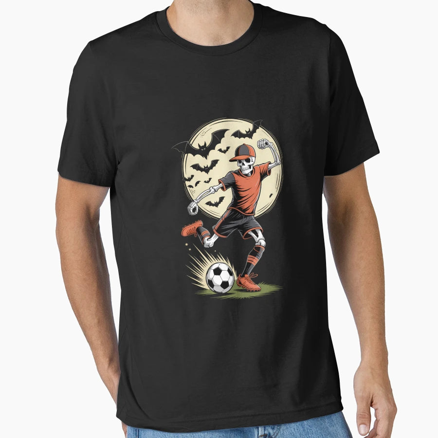 Funny Skeleton Soccer Halloween T-Shirt - Graphic Print Men Women - T-Shirt, Sweatshirt, Hoodie