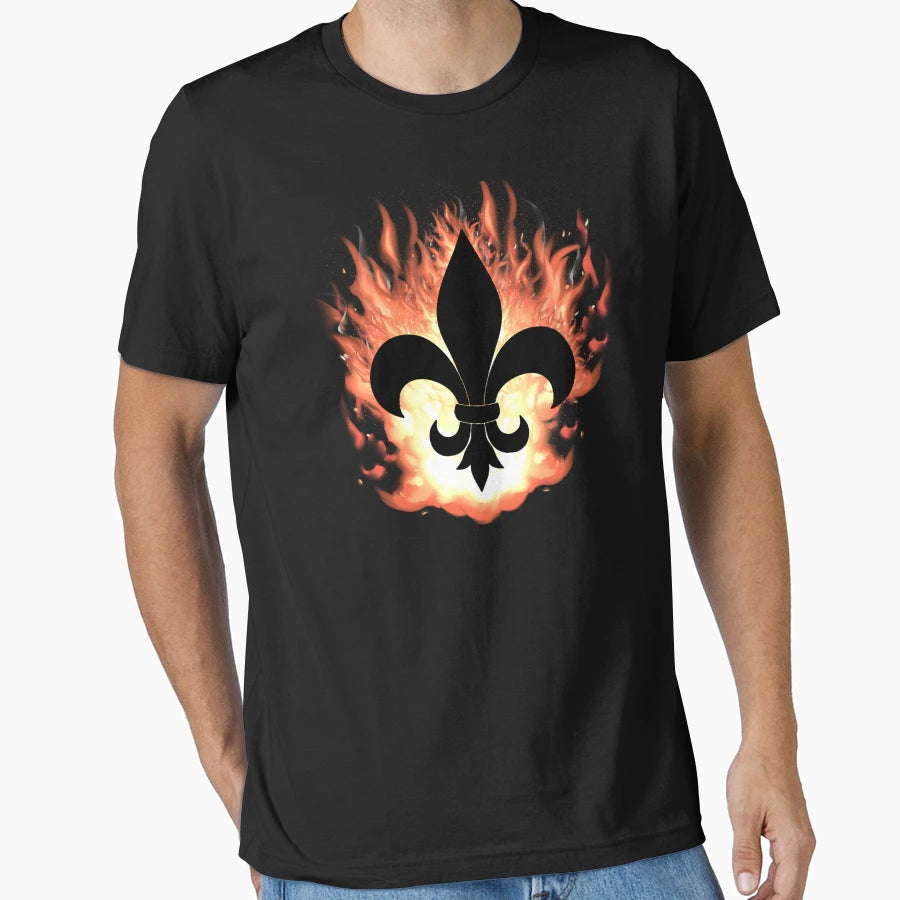 Flaming Fleur De Lis T-Shirt - Streetwear Style for Adults - T-Shirt, Sweatshirt, Hoodie