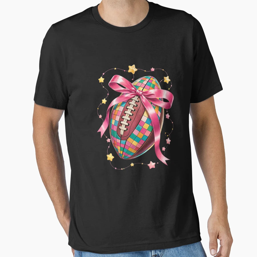 Coquette Football Bow Game Day T-Shirt - Custom Art Print for Adults - T-Shirt, Sweatshirt, Hoodie