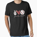 Peace Love Baseball Funny T-Shirt - Casual Everyday Wear Men Women - T-Shirt, Sweatshirt, Hoodie