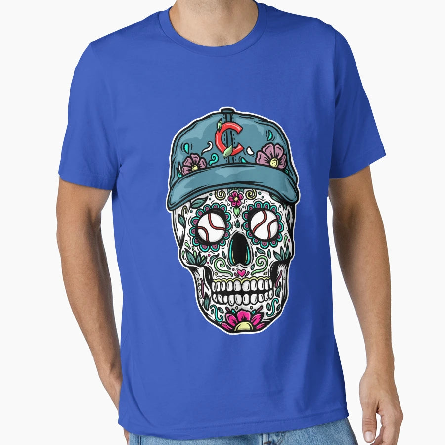 Sugar Skull Chicago Baseball T-Shirt - Fun Novelty Design Unisex - T-Shirt, Sweatshirt, Hoodie