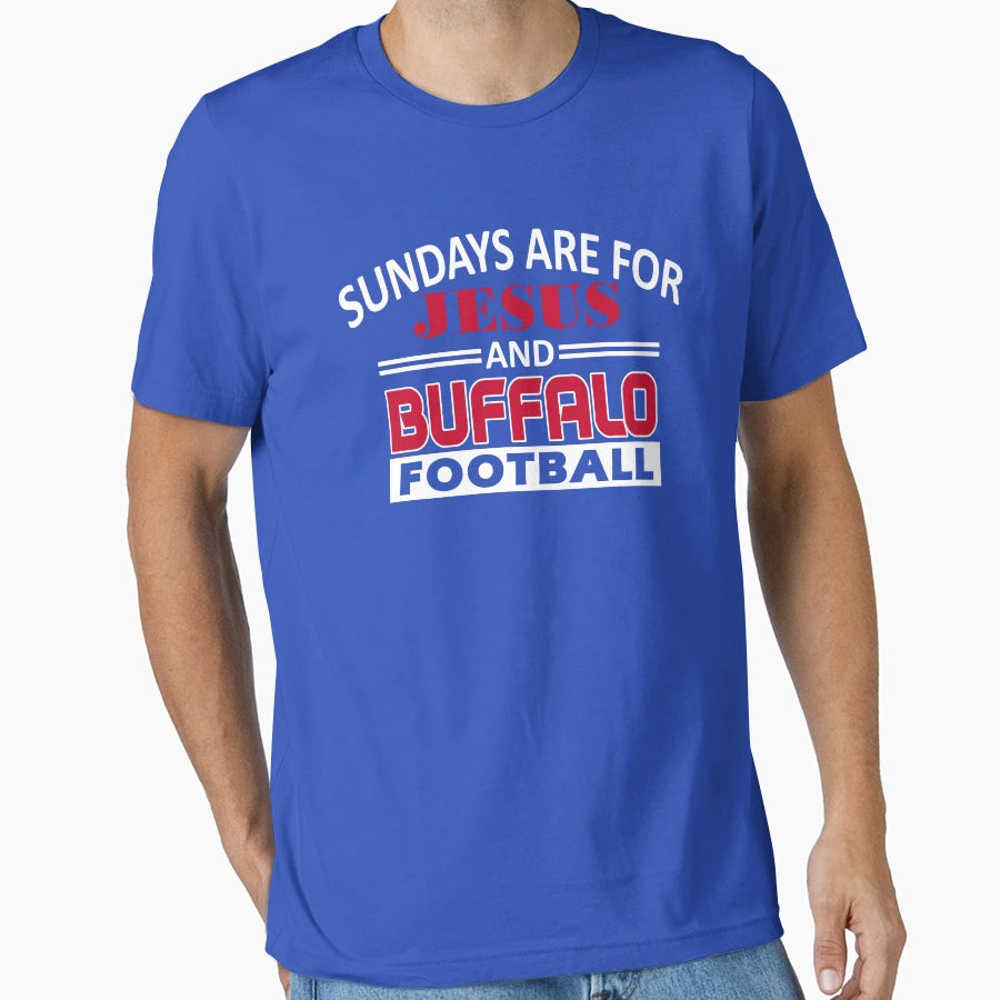Buffalo Football Fan Sundays Jesus T-Shirt - Aesthetic Graphic for Adults - T-Shirt, Sweatshirt, Hoodie