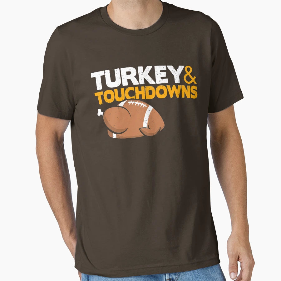 Thanksgiving Football Turkey And T-Shirt - Graphic Print Men Women - T-Shirt, Sweatshirt, Hoodie