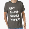 Eat Sleep Score Repeat T-Shirt - Novelty Apparel for Adults - T-Shirt, Sweatshirt, Hoodie