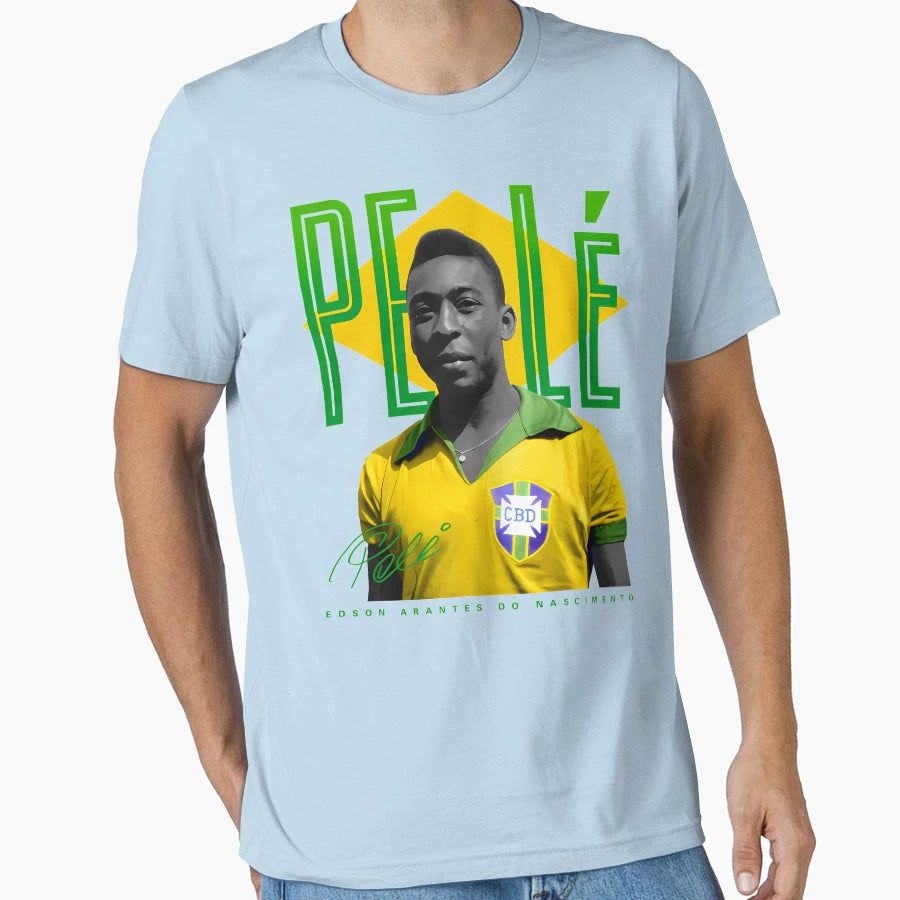 Pele Brazil Football T-Shirt - Novelty Apparel Men Women - T-Shirt, Sweatshirt, Hoodie