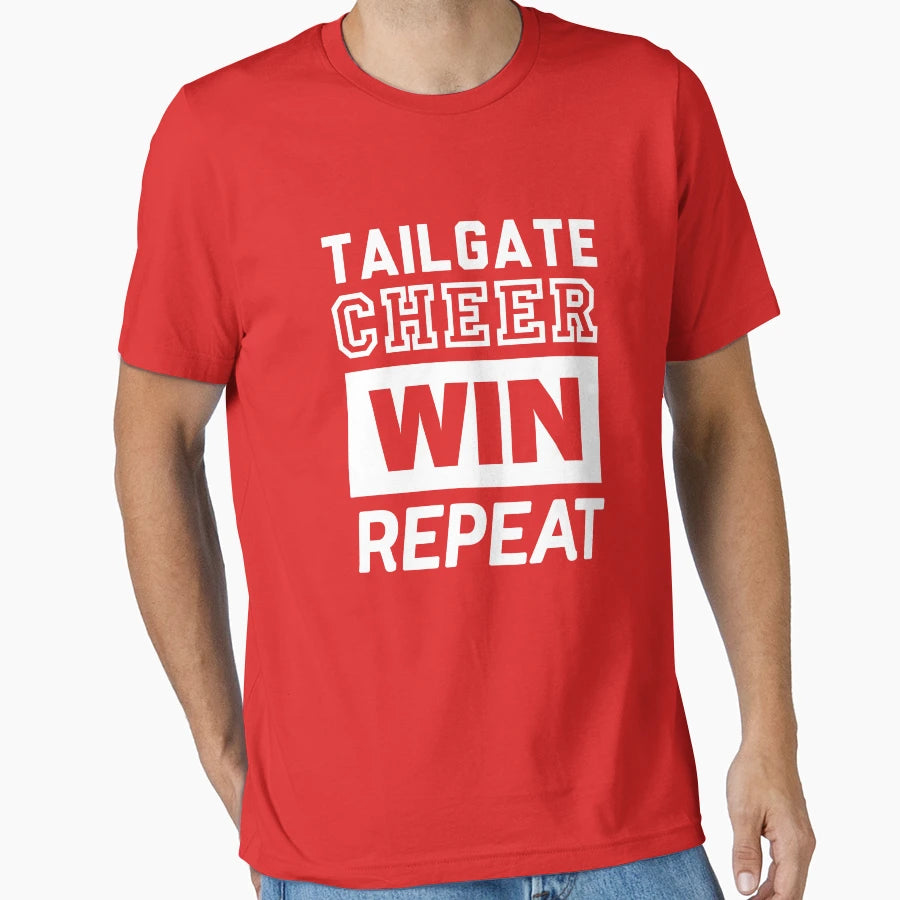 Tailgate Cheer Win Repeat T-Shirt - Casual Everyday Wear Unisex - T-Shirt, Sweatshirt, Hoodie