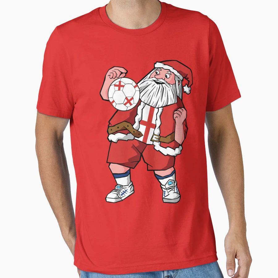 Santa Playing Football Father T-Shirt - Aesthetic Graphic for Adults - T-Shirt, Sweatshirt, Hoodie