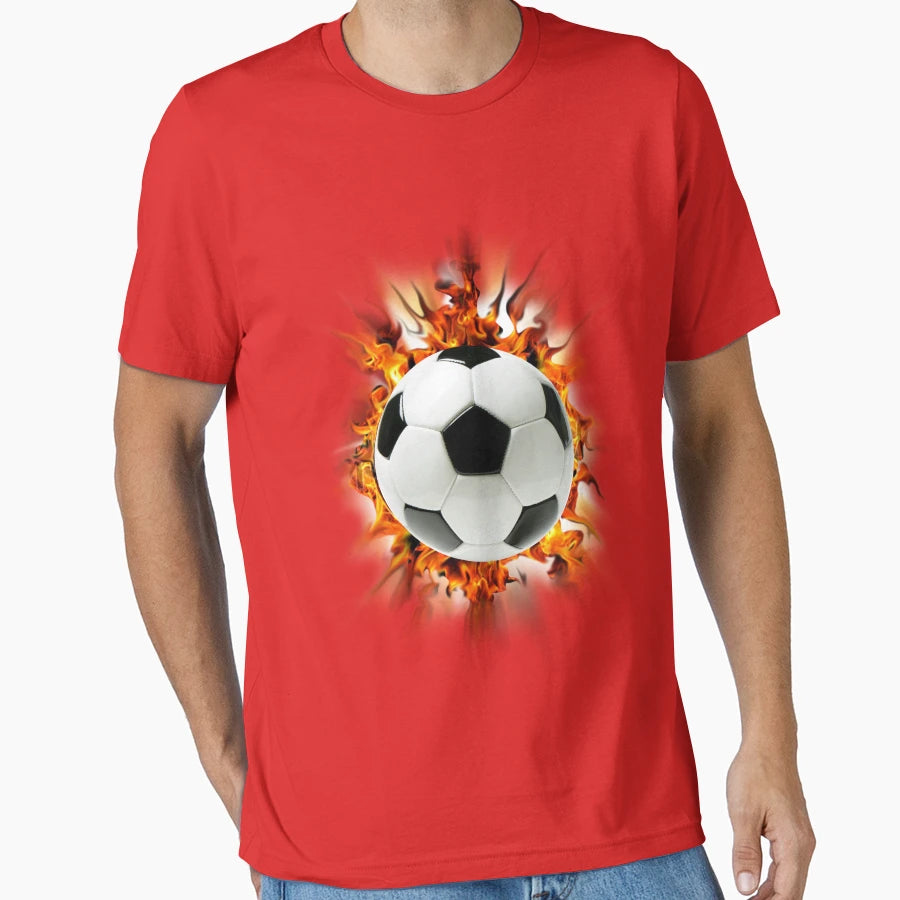 Flaming Soccer Ball T-Shirt - Trendy Graphic for Adults - T-Shirt, Sweatshirt, Hoodie