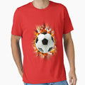 Flaming Soccer Ball T-Shirt - Trendy Graphic for Adults - T-Shirt, Sweatshirt, Hoodie