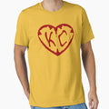 Kc Heart Football Red T-Shirt - Streetwear Style for Adults - T-Shirt, Sweatshirt, Hoodie
