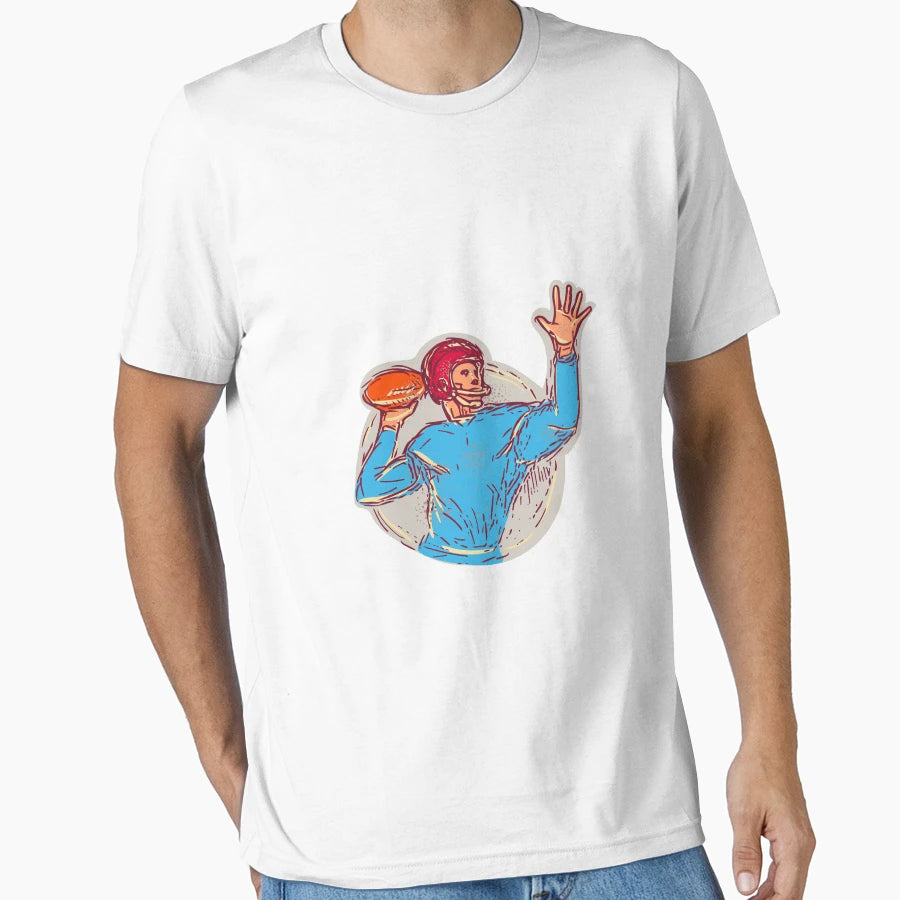 American Football Quarterback Throwing T-Shirt - Graphic Print for Adults - T-Shirt, Sweatshirt, Hoodie