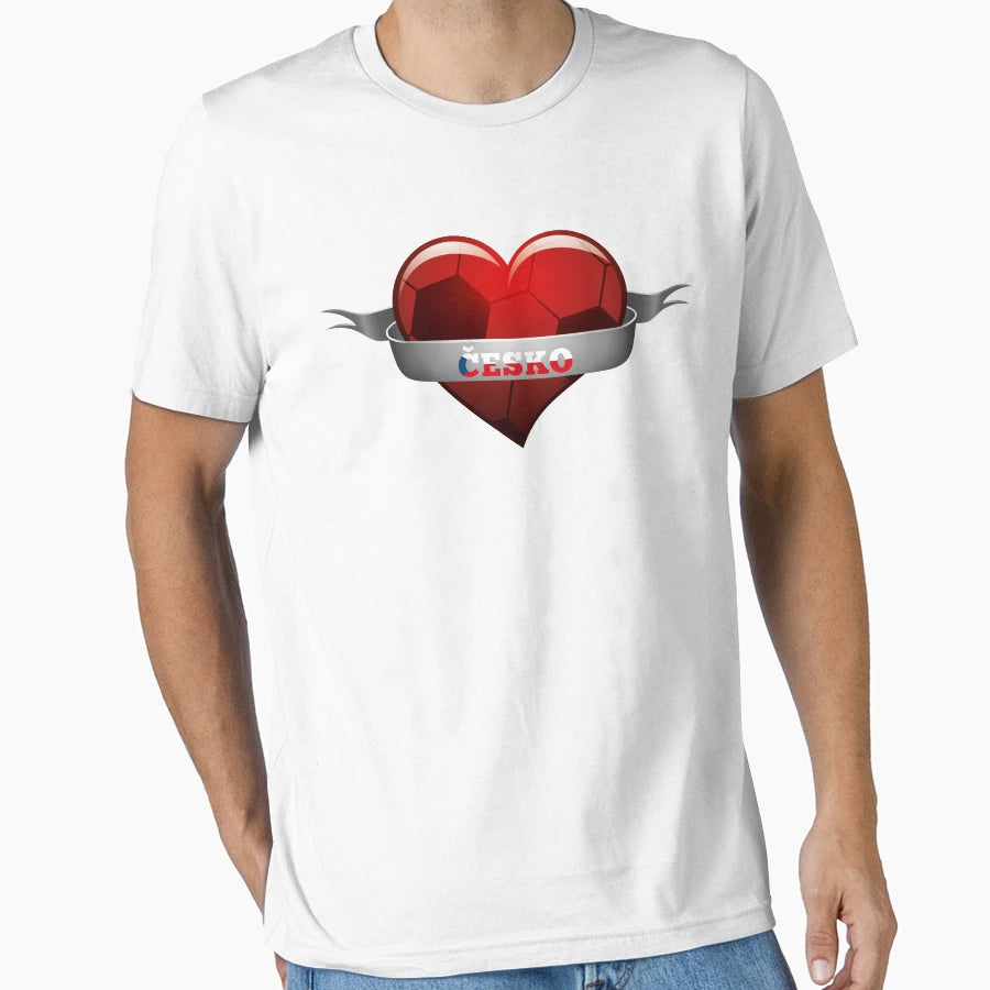 Esko Czech Republic Soccer Heart T-Shirt - Custom Art Print Unisex - T-Shirt, Sweatshirt, Hoodie