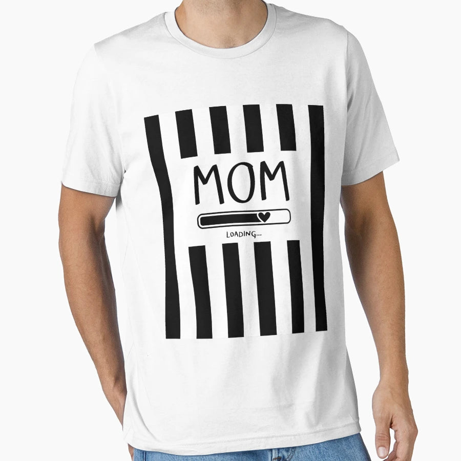 Black And White Vertical Striped Mom T-Shirt - Minimalist Print Unisex - T-Shirt, Sweatshirt, Hoodie