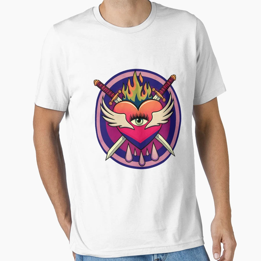 Flaming Heart Eye T-Shirt - Graphic Print for Adults - T-Shirt, Sweatshirt, Hoodie