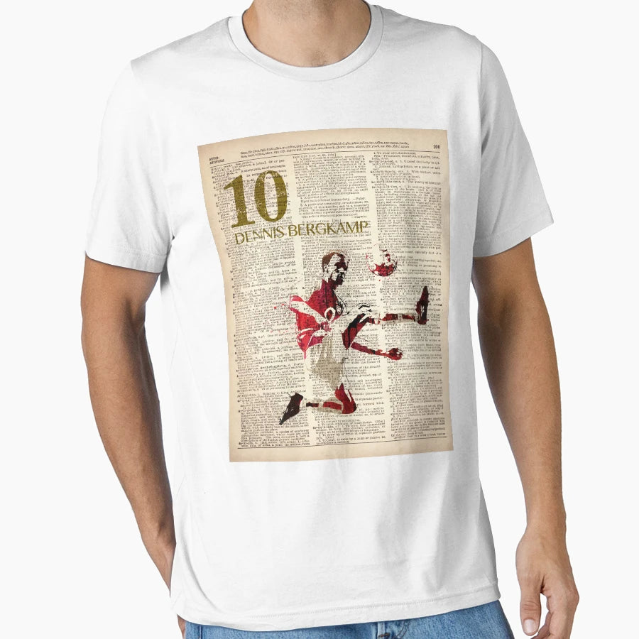 Sports Art Dennis Bergkamp T-Shirt - Novelty Apparel for Adults - T-Shirt, Sweatshirt, Hoodie