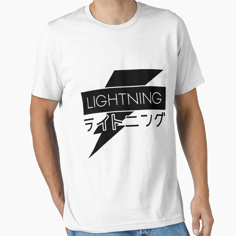 Lightning Logo Black T-Shirt - Custom Art Print Unisex - T-Shirt, Sweatshirt, Hoodie