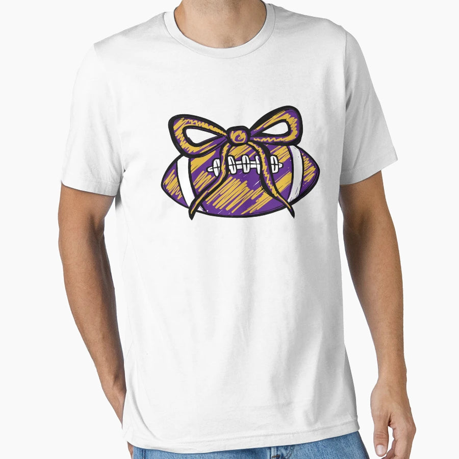 Football Coquette Bow T-Shirt - Custom Art Print Unisex - T-Shirt, Sweatshirt, Hoodie