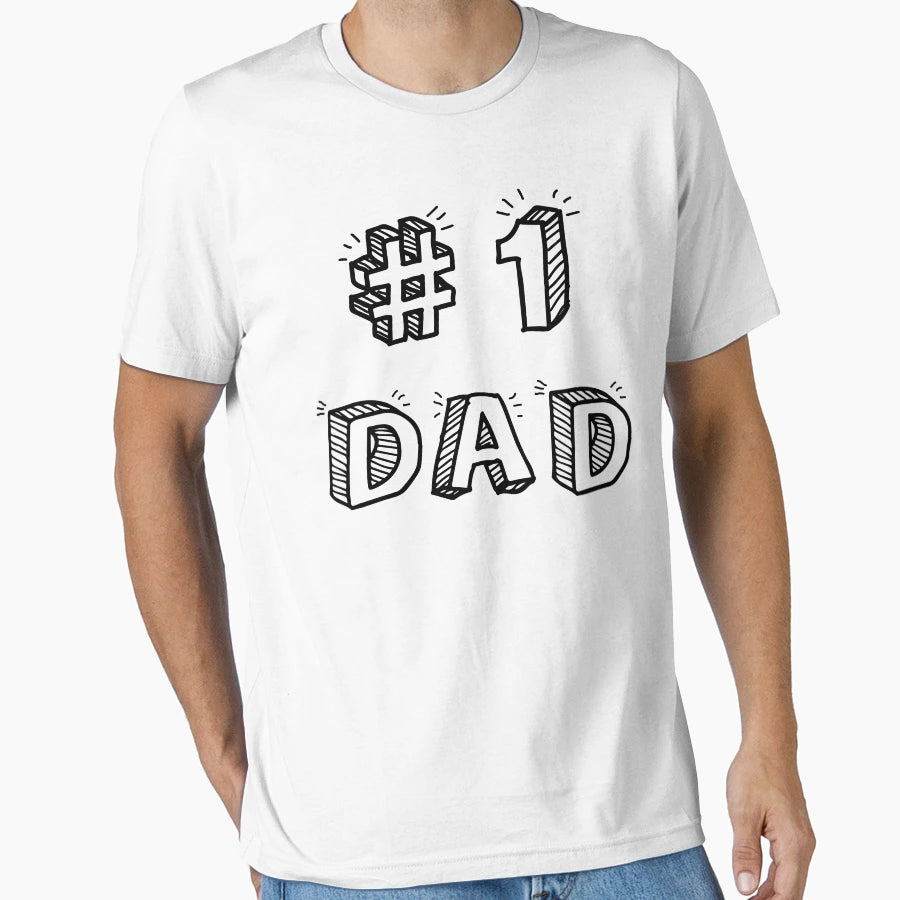 No 1 Dad T-Shirt - Custom Art Print Unisex - T-Shirt, Sweatshirt, Hoodie