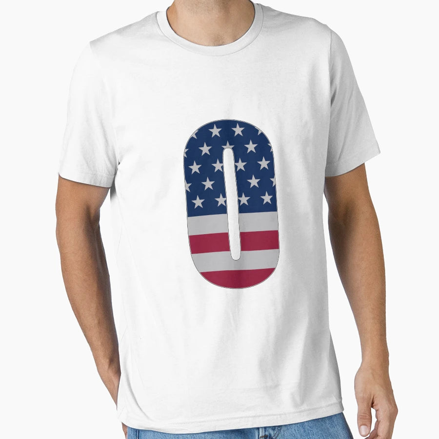 Us Flag Monogram Letter O 4Th July T-Shirt - Minimalist Print Men Women - T-Shirt, Sweatshirt, Hoodie