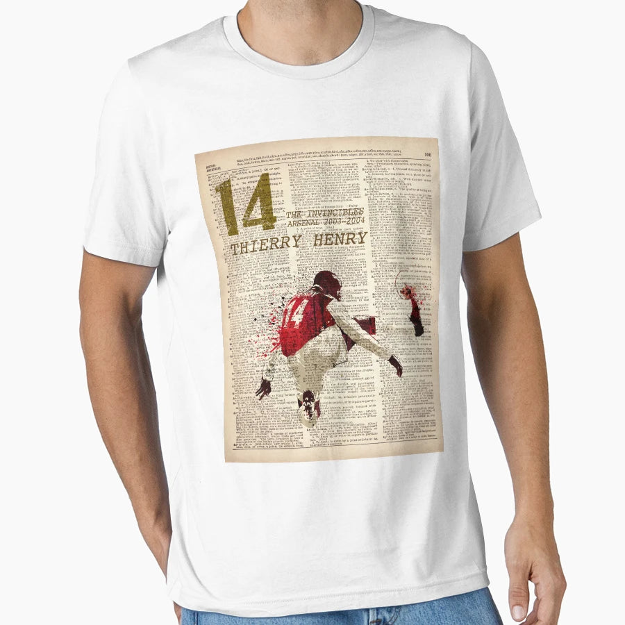 Sports Art Thierry Henry Invincibles T-Shirt - Novelty Apparel for Adults - T-Shirt, Sweatshirt, Hoodie