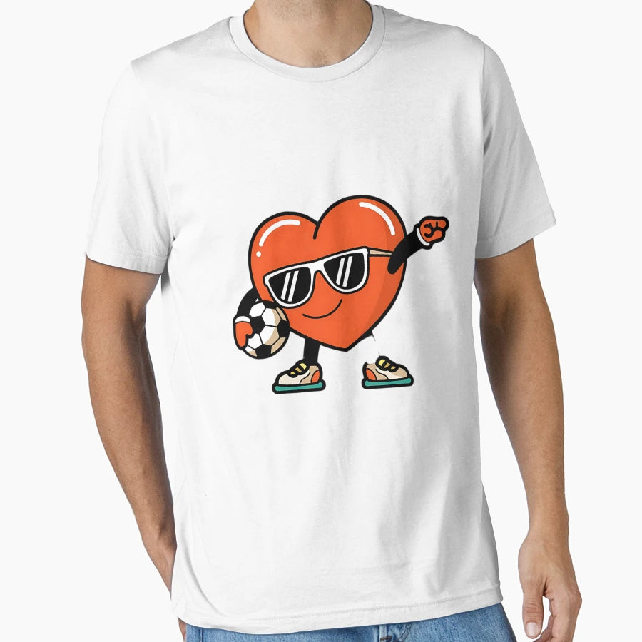 Dabbing Heart Soccer Valentine T-Shirt - Unique Graphic for Adults - T-Shirt, Sweatshirt, Hoodie