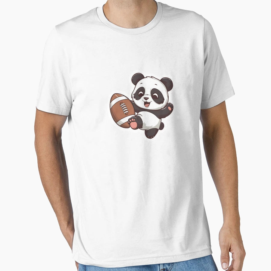 Little Panda Playing Football T-Shirt - Novelty Apparel for Adults - T-Shirt, Sweatshirt, Hoodie
