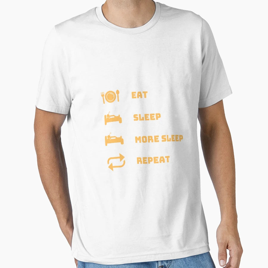 Sleep Eat More Sleep Repeat Cozy T-Shirt - Trendy Graphic for Adults - T-Shirt, Sweatshirt, Hoodie