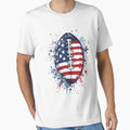 Patriotic American Football Usa Flag T-Shirt - Minimalist Print Men Women - T-Shirt, Sweatshirt, Hoodie