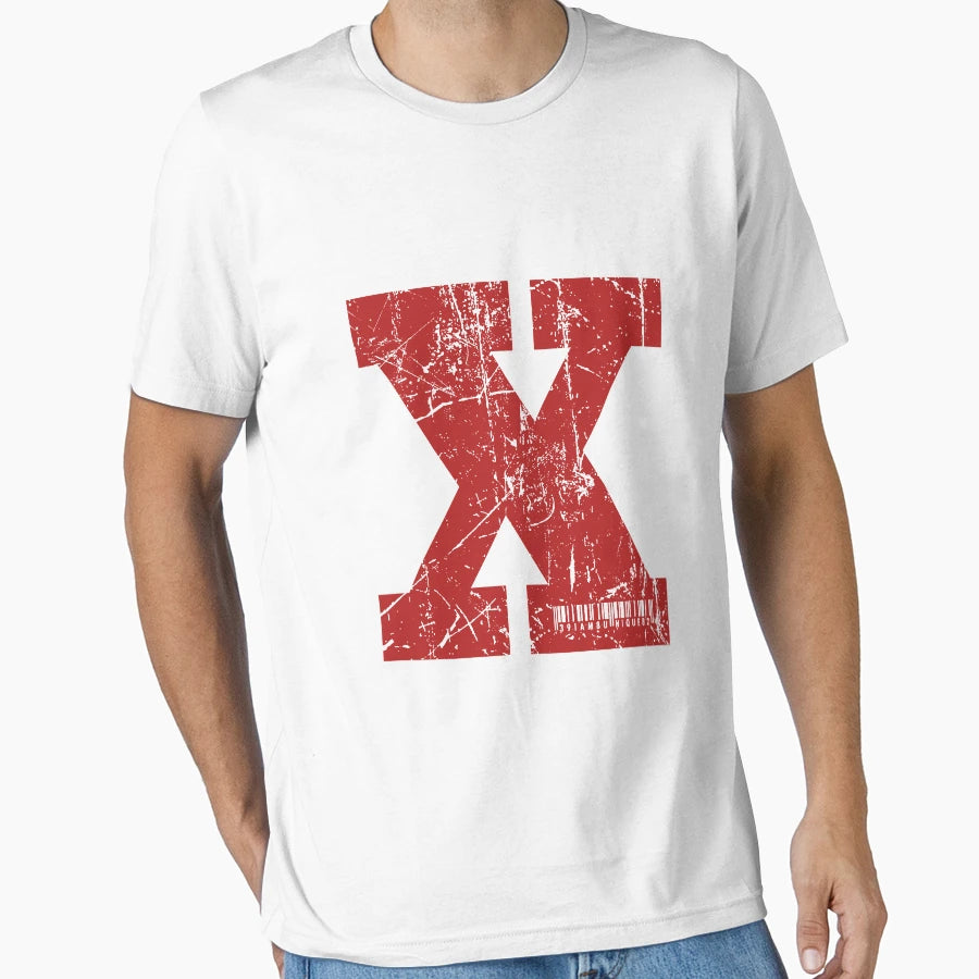 Red Grunge Monogram Letter X I Am T-Shirt - Casual Everyday Wear Men Women - T-Shirt, Sweatshirt, Hoodie