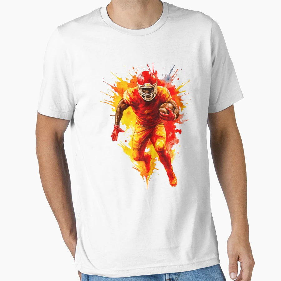 Watercolor Red And Yellow Football T-Shirt - Streetwear Style Unisex - T-Shirt, Sweatshirt, Hoodie