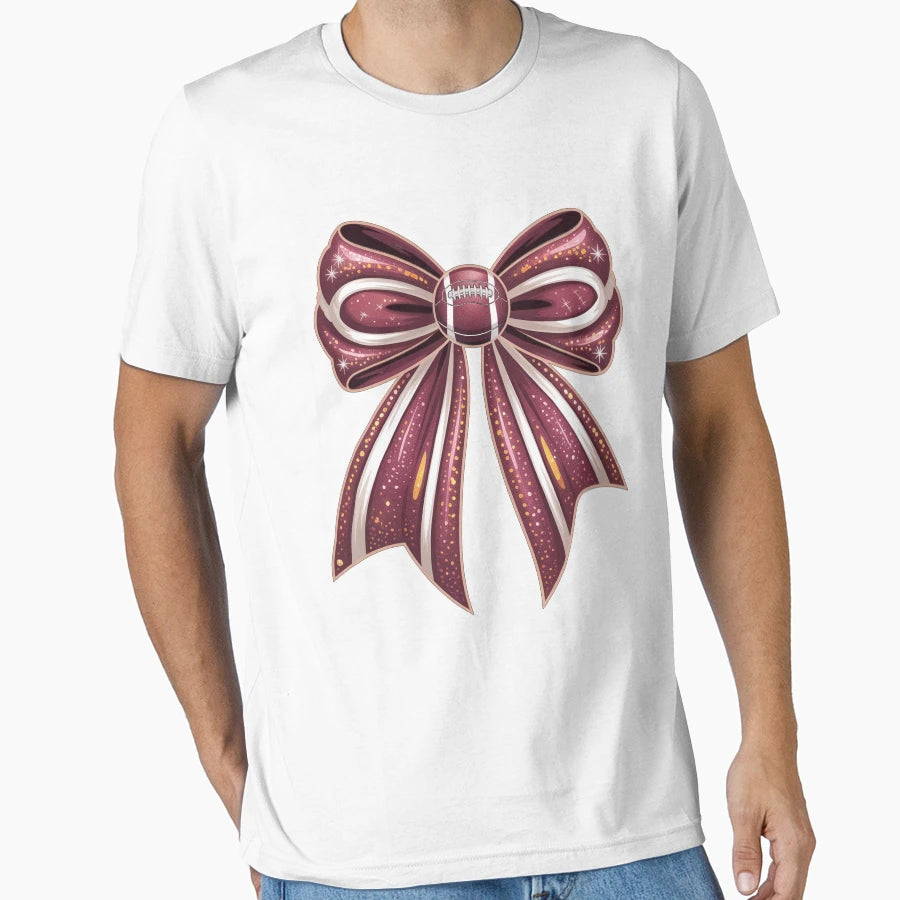 Coquette Bow Cheer American Football T-Shirt - Aesthetic Graphic Men Women - T-Shirt, Sweatshirt, Hoodie