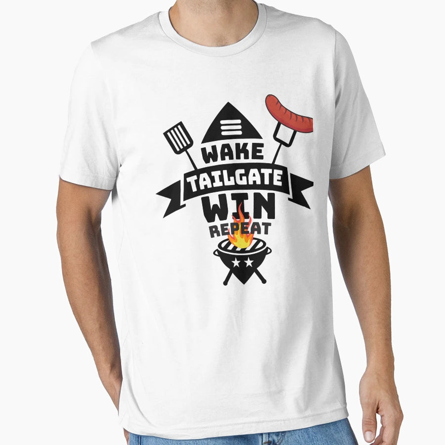Wake Tailgate Win Repeat Your Game Day T-Shirt - Unique Graphic Men Women - T-Shirt, Sweatshirt, Hoodie