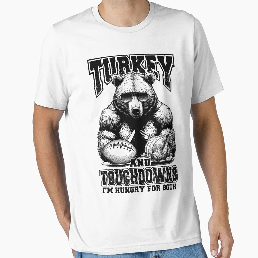 Turkey Touchdowns Funny T-Shirt - Fun Novelty Design Men Women - T-Shirt, Sweatshirt, Hoodie