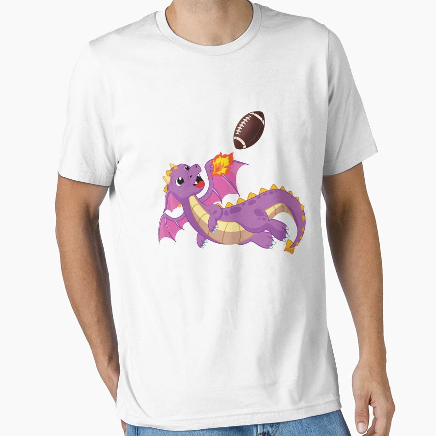 Dragon Playing Rugby Funny Good T-Shirt - Novelty Apparel for Adults - T-Shirt, Sweatshirt, Hoodie
