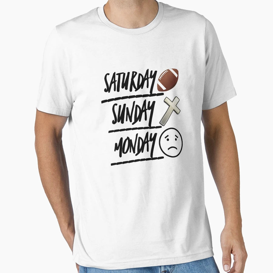 Saturday Football Sunday Church T-Shirt - Custom Art Print Men Women - T-Shirt, Sweatshirt, Hoodie