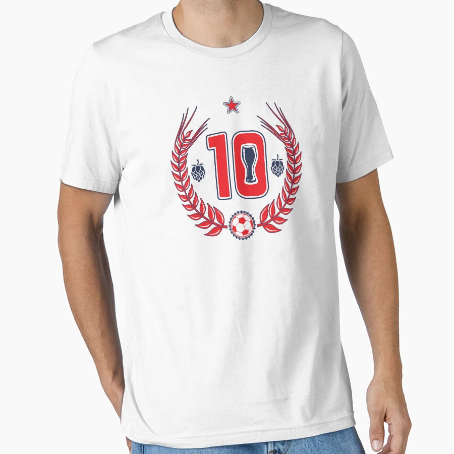 Beer And Football Englands Colours T-Shirt - Custom Art Print for Adults - T-Shirt, Sweatshirt, Hoodie