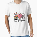 Peace Love Baseball T-Shirt - Graphic Print for Adults - T-Shirt, Sweatshirt, Hoodie