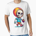 Skull Playing Football T-Shirt - Aesthetic Graphic Unisex - T-Shirt, Sweatshirt, Hoodie