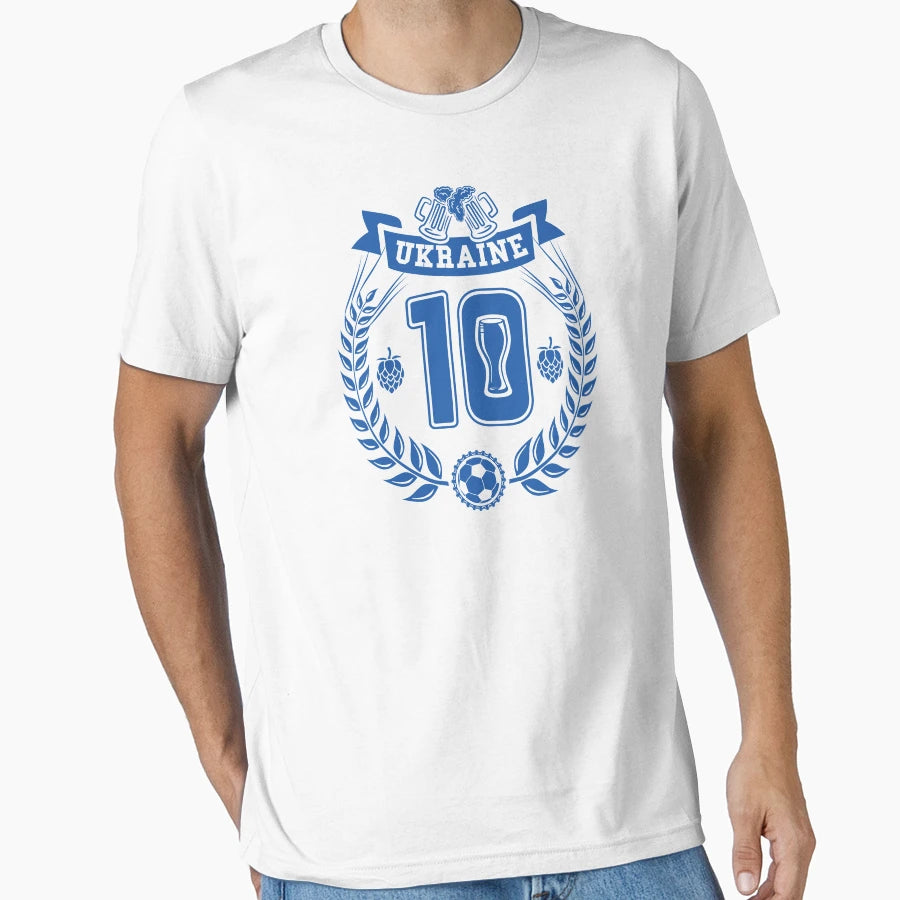 Ukraine Beer Football Number 10 T-Shirt - Streetwear Style for Adults - T-Shirt, Sweatshirt, Hoodie