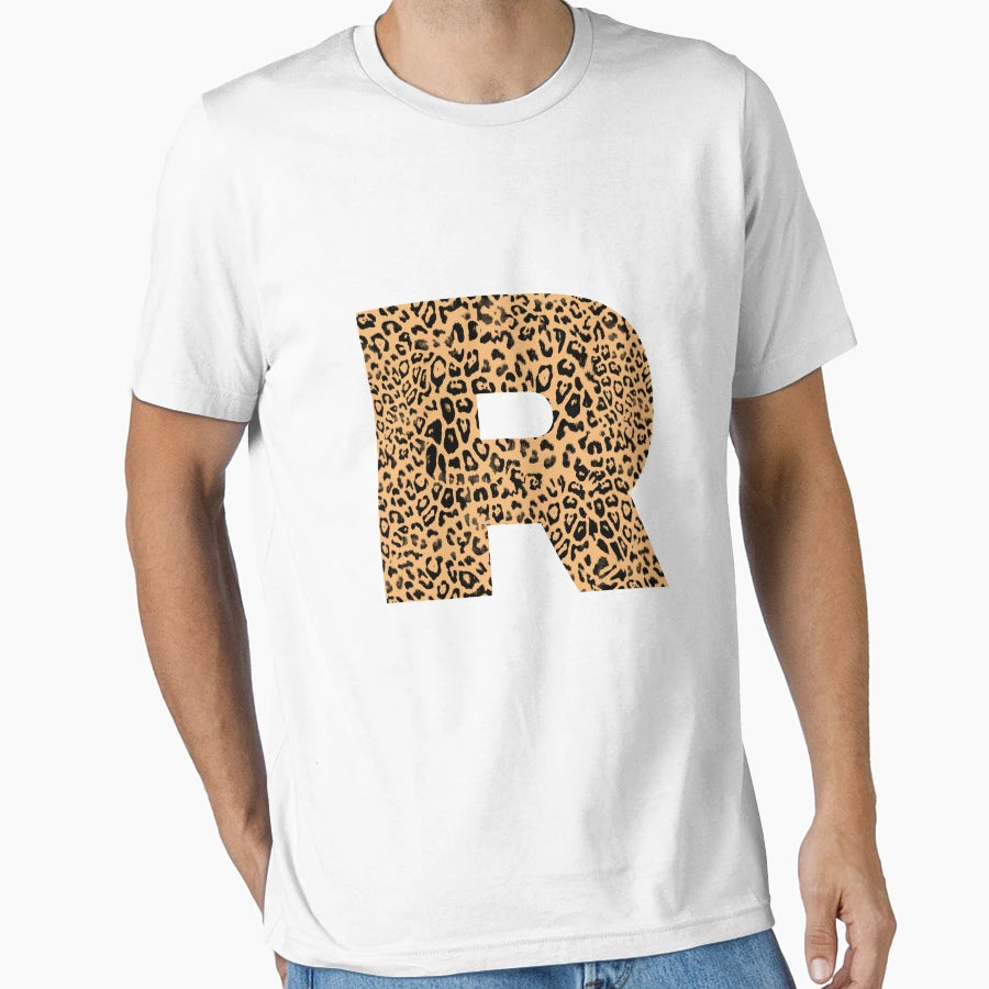 Haute Leopard Letter R Initial Rich T-Shirt - Custom Art Print for Adults - T-Shirt, Sweatshirt, Hoodie