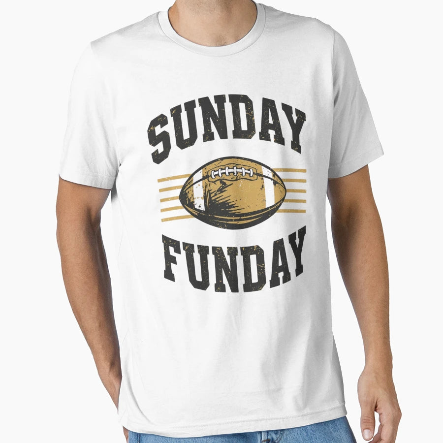 Sunday Funday Football Fun Football T-Shirt - Graphic Print Men Women - T-Shirt, Sweatshirt, Hoodie