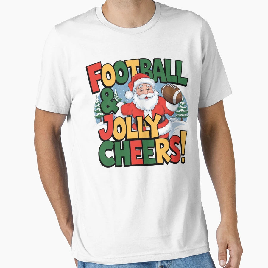Festive Football Santa T-Shirt - Graphic Print Unisex - T-Shirt, Sweatshirt, Hoodie