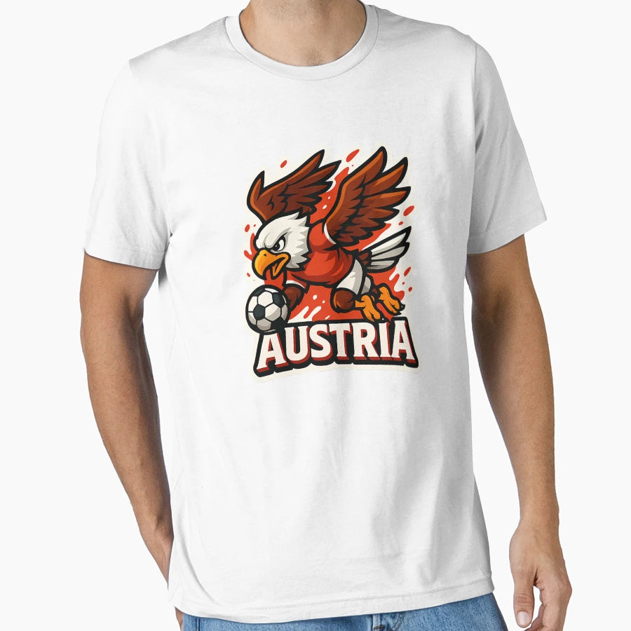 Austria Eagle Football Mascot T-Shirt - Graphic Print Men Women - T-Shirt, Sweatshirt, Hoodie