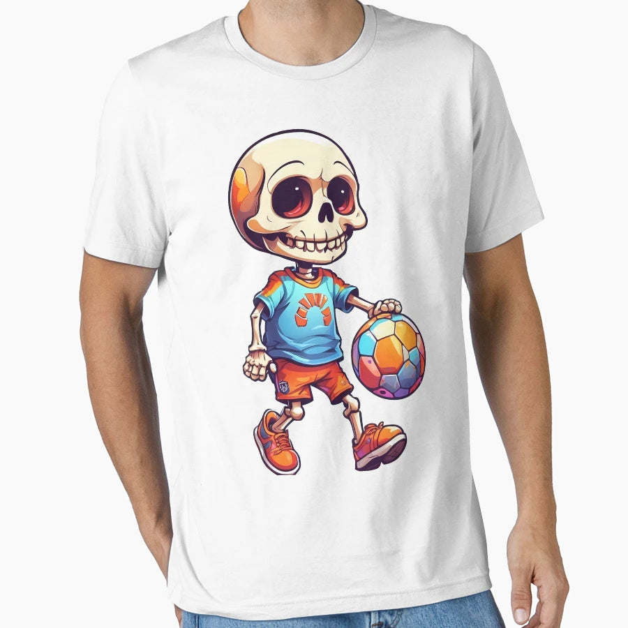 Skull Playing Football T-Shirt - Trendy Graphic Men Women - T-Shirt, Sweatshirt, Hoodie
