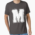 Alphabet Letter M Funny Glas Letter T-Shirt - Minimalist Print for Adults - T-Shirt, Sweatshirt, Hoodie