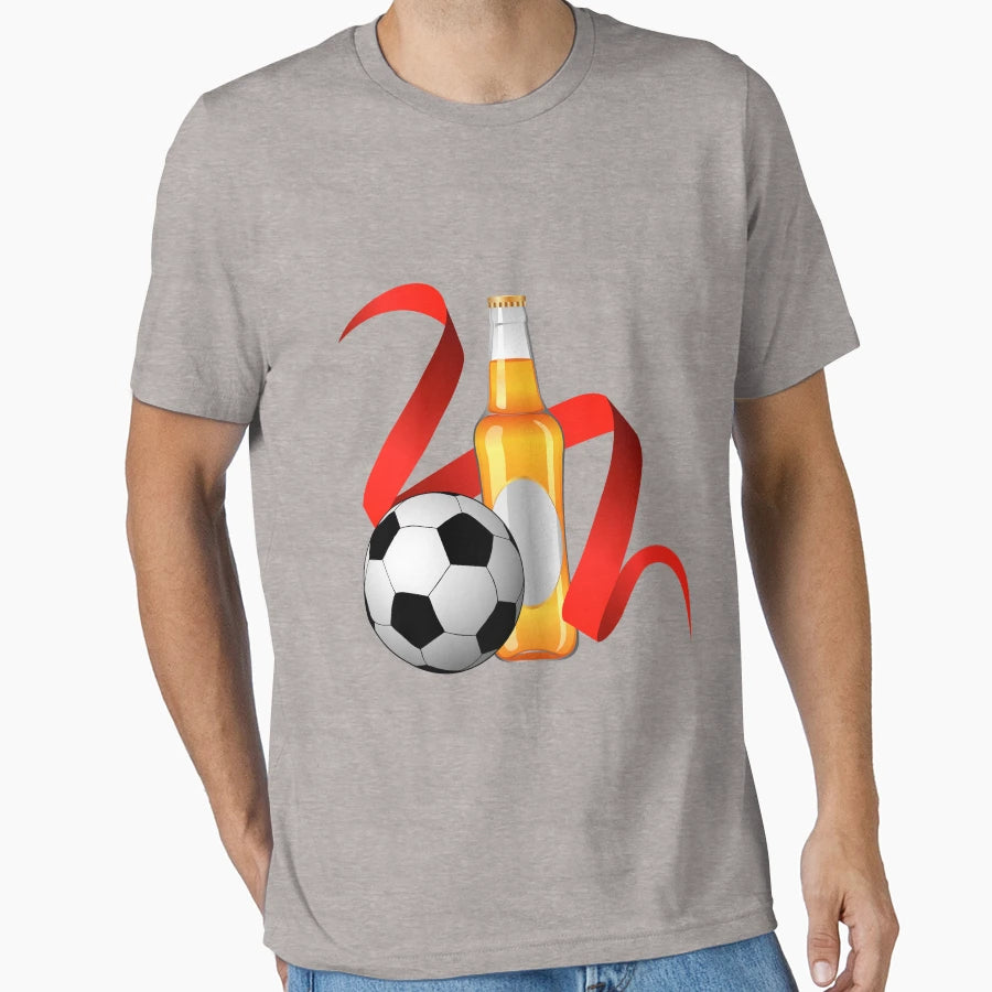 Beer Football T-Shirt - Minimalist Print for Adults - T-Shirt, Sweatshirt, Hoodie