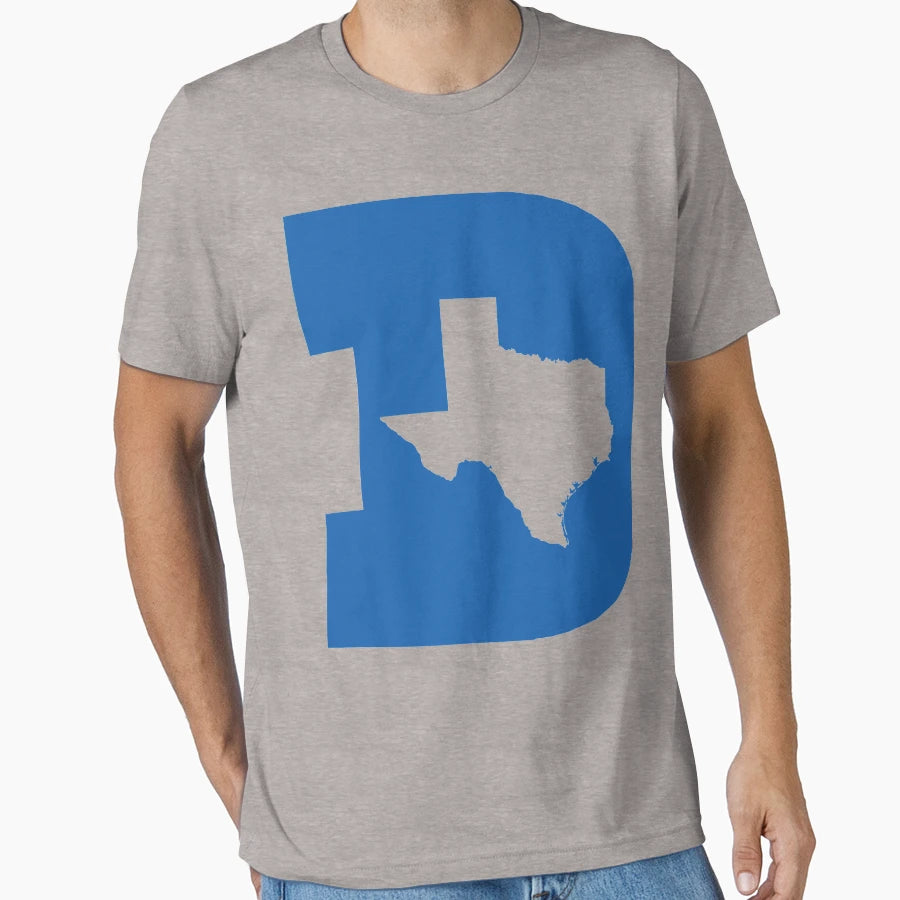 D Texas B Ball Blue Cut Out T-Shirt - Minimalist Print Unisex - T-Shirt, Sweatshirt, Hoodie