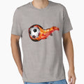 Soccer Ball Fire T-Shirt - Aesthetic Graphic Unisex - T-Shirt, Sweatshirt, Hoodie
