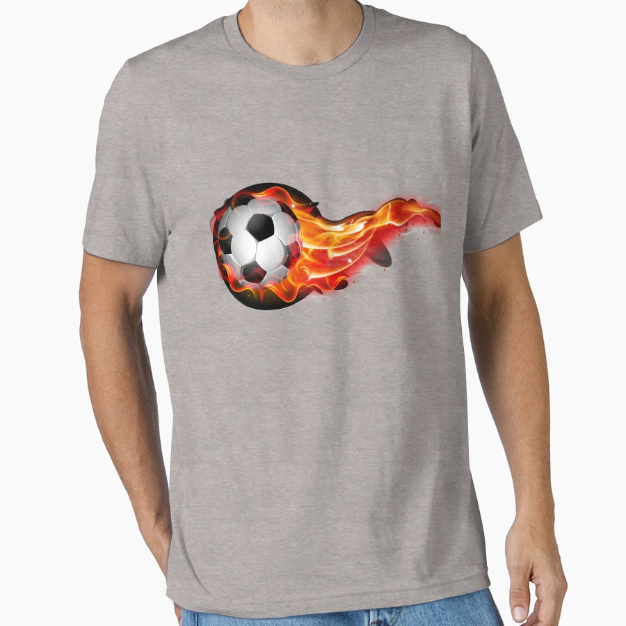 Soccer Ball Fire T-Shirt - Aesthetic Graphic Unisex - T-Shirt, Sweatshirt, Hoodie