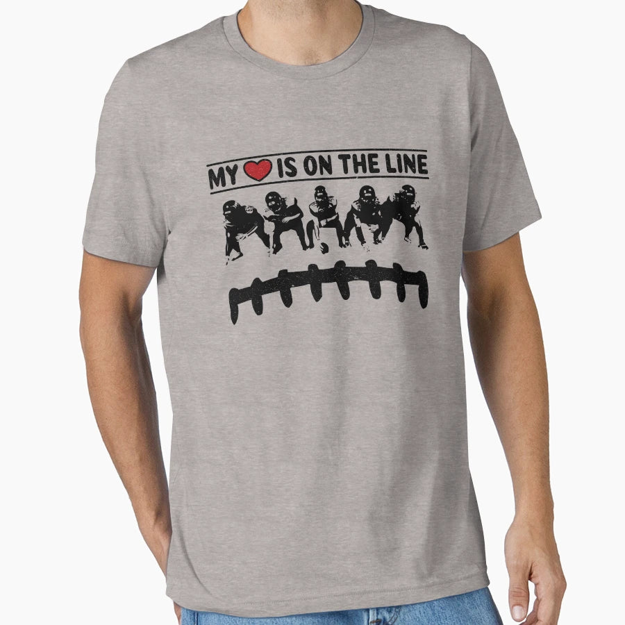 My Heart Is Line Lineman Parent T-Shirt - Aesthetic Graphic Unisex - T-Shirt, Sweatshirt, Hoodie